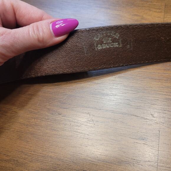 VTG 90s Brighton Two‑Tone Brown Leather Western Braided Belt Sz 38 – EUC - Picture 5 of 11